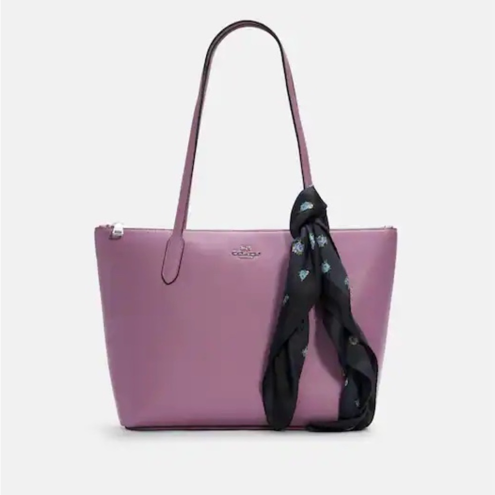 Horse And Carriage Tea Rose Print Silk Bandana from Coach - Picture 7 of 7